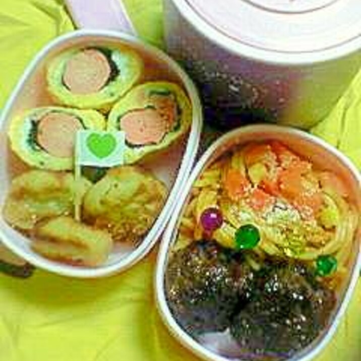 虫さんハンバーグ弁当 子供さん女性向き